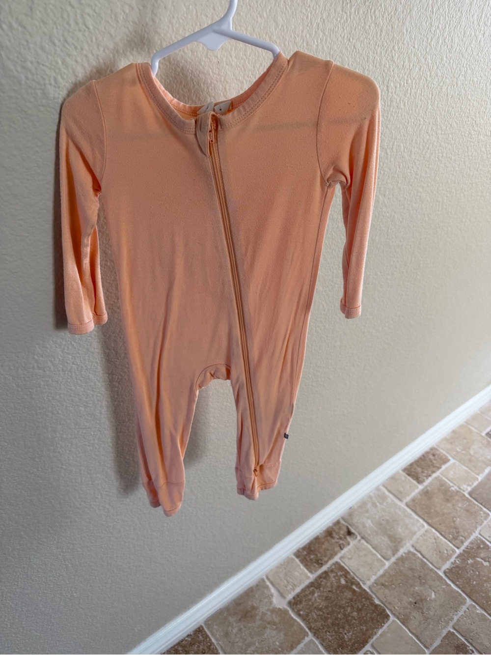 Kyte BABY Peach Zip One-Piece Footie